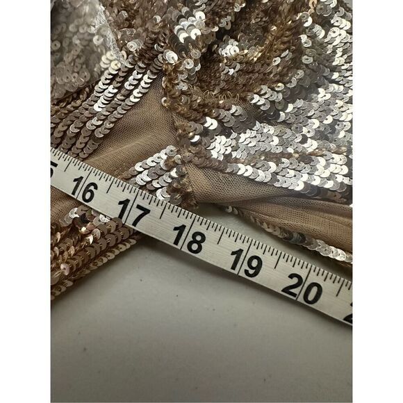 Lovers + Friends Women's Sequin Lux Mini Dress Gold Size Small - Picture 5 of 9
